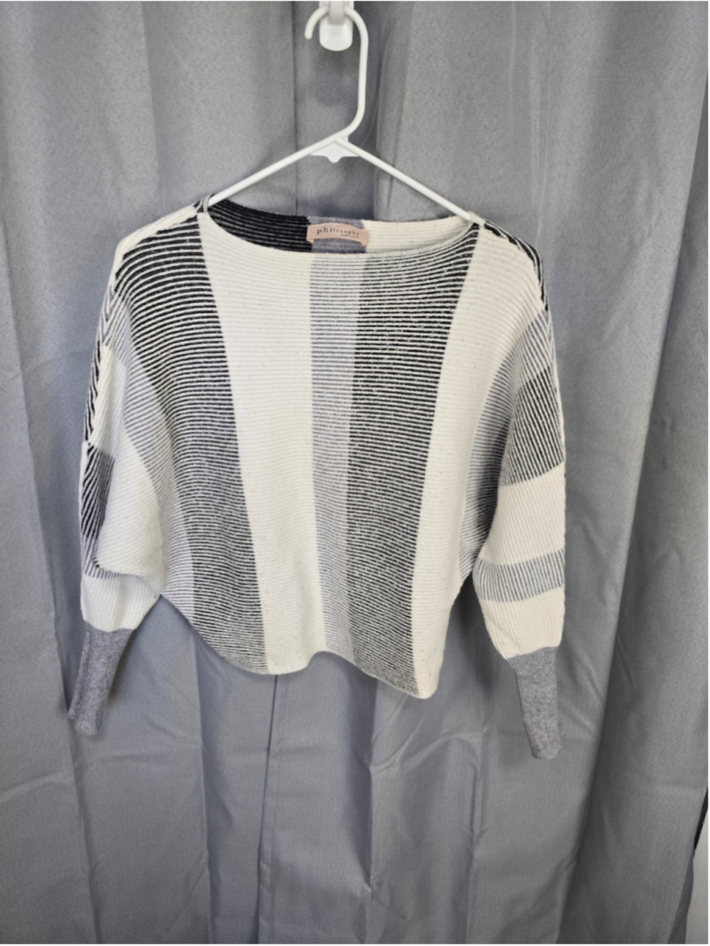 Women's Philosophy Republic Clothing Striped Sweater, White and Black